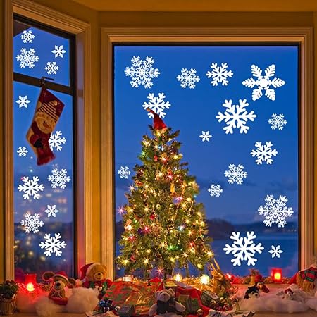 Decorazioni Natalizie Vetri Fai Da Te.Aitsite Natale Vetrofanie Adesivo Fiocco Di Neve Natale Addobbi Adesivi Decorazione Per Finestre Vetri Fai Da Te Finestra Decorazione Vetrina Wallpaper Fiocco Di Neve Fiocchi Di Neve 162 Amazon It Casa E Cucina