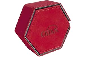 GameGenic CATAN Hexatower: Red (English) – Premium Hexagonal Dice Tower with Magnetic Closure and Soft Fabric Lining – Offici