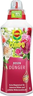 Compo Rosendünger für alle Rosen im Zimmer, in Kübeln, Beeten sowie im Freiland, Spezial-Flüssigdünger mit extra Magnesium, 1 Liter