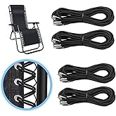 Coldairsoap 4Pack Universal Replacement Cord for Zero Gravity Chair, Black | Elastic Cords Repair Tool Kit for Repairing Zero Gravity Chair, Lawn Chair, Garden Chair, Recliners