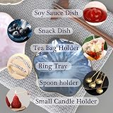 Arefen Ceramic Spoon Rest Set, Flower Shape Dish for Tea & Coffee view 7