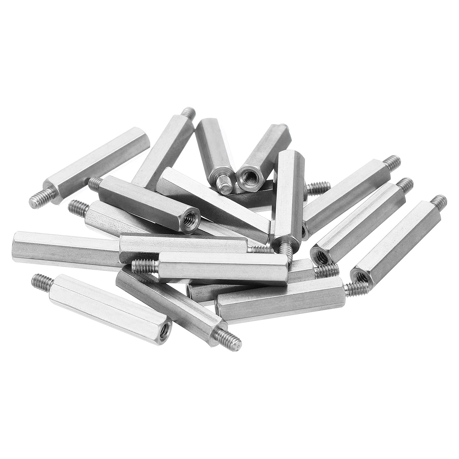 PATIKIL M2.5x20mm+4mm Male-Female Hex Standoff, 20 Pack Stainless Steel PCB Standoffs Screws for Motherboards, Computer Cases, Circuit Boards, Electronics