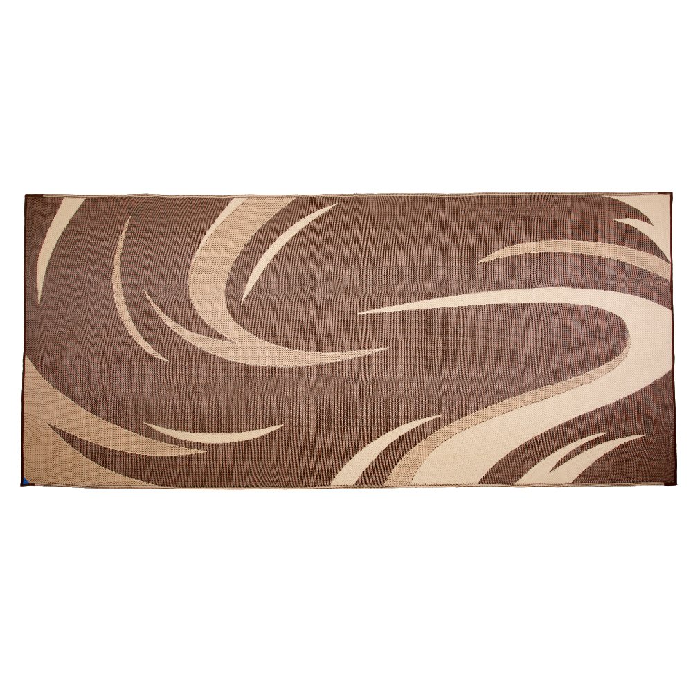 Stylish Camping Reversible Outdoor Patio/RV Camping Mat (Brown/Beige, 8