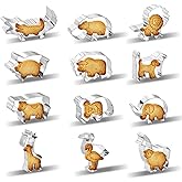 12 Pcs Animal Cookie Cutters, Safari Zoo Animal Cookie Cutters Set Animals Cracker Cookies Cutter for Kids with Lion Giraffe Hippo Panda Koala Elephant Dog Crocodile Swan