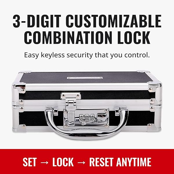 VAULTZ LOCKING MEDICINE CASE WITH COMBINATION LOCK – PORTABLE LOCK BOX BRIEFCASE FOR MEDICATIONS, CASH & VALUABLES, ORGANIZED STORAGE CASE WITH HANDLE, 3 PACK