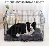 Jaspuriea Large Dog Bed 105x70x10 cm Calming Plush Crate Mattress Dark Grey view 3