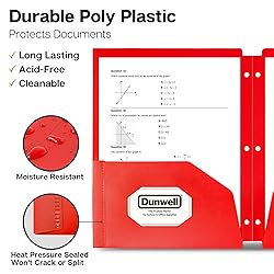 Dunwell Plastic 2-Pocket Folders for 3-Ring