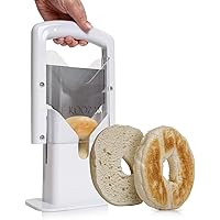Bagel Slicer High End White Plastic and Stainless Steel Guillotine Koozam Products