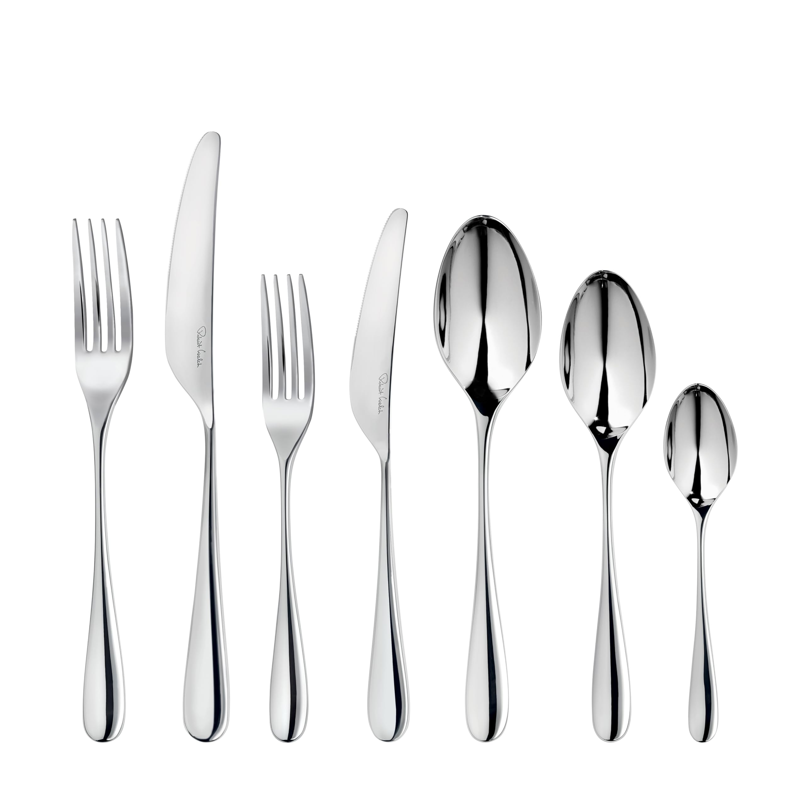 Robert Welch Arden Bright, 7 Piece Cutlery Place Setting. Made from Stainless Steel. Dishwasher Safe.