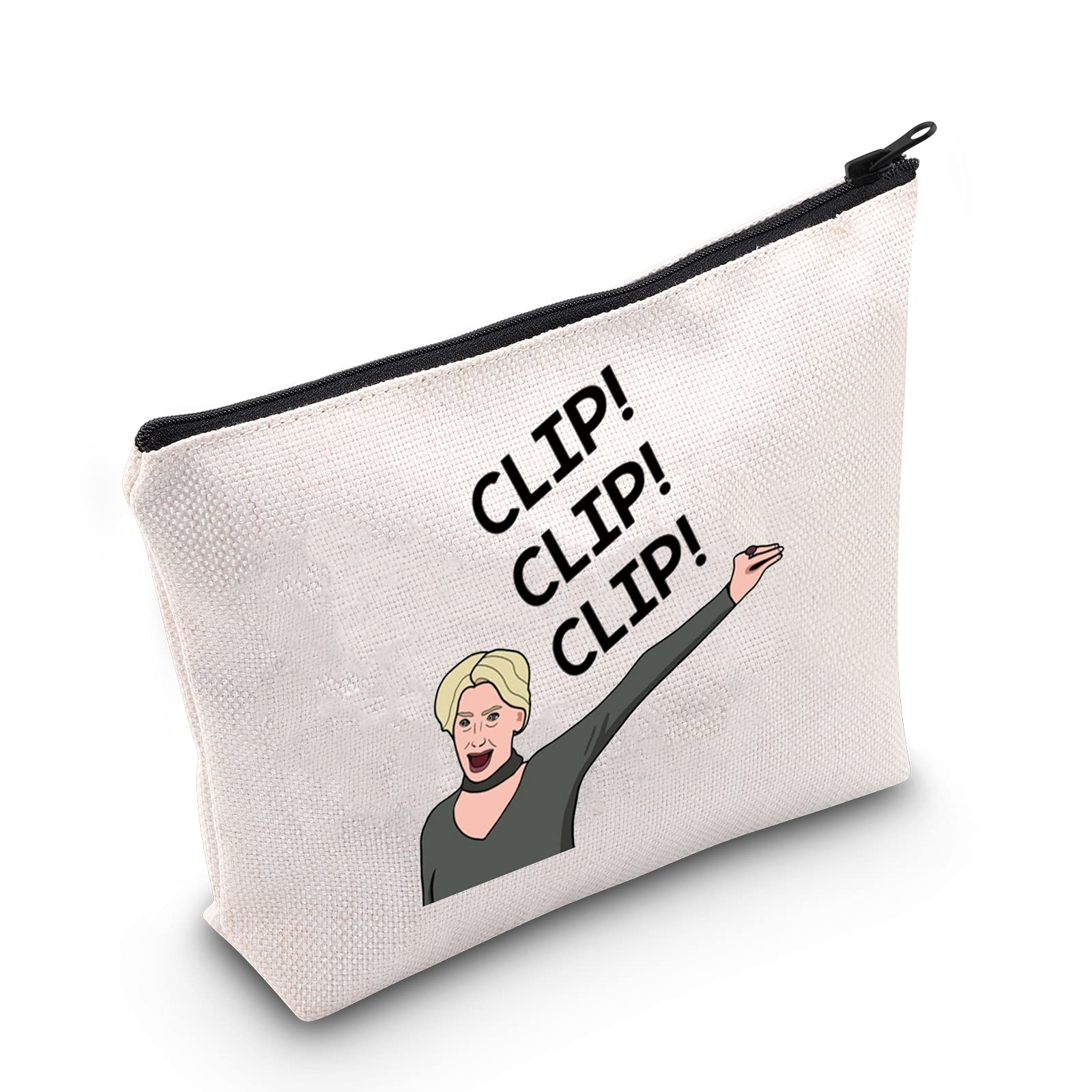 LEVLO Real Housewives TV Show Cosmetic Bag Dorinda Medley Fans Gift Clip Makeup Zipper Pouch Bag for Women Girls, Clip Clip Clip, Letter Print