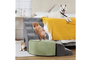 INRLKIT Dog Stairs for High Beds with Tunnel, 6-Step Dog Steps for Small Dogs and Cats, Dog Ramp/Dog Steps/Pet Ladder for High Beds 28” Tall for Medium Dogs, Doggie, Old Cats, Kitty, Small Animals