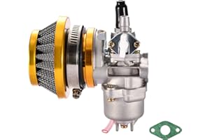 GOOFIT Air Filter Stack Carburetor Carb for 2 Stroke 47cc 49cc Mini ATV Quad Dirt Pocket Bike Yellow