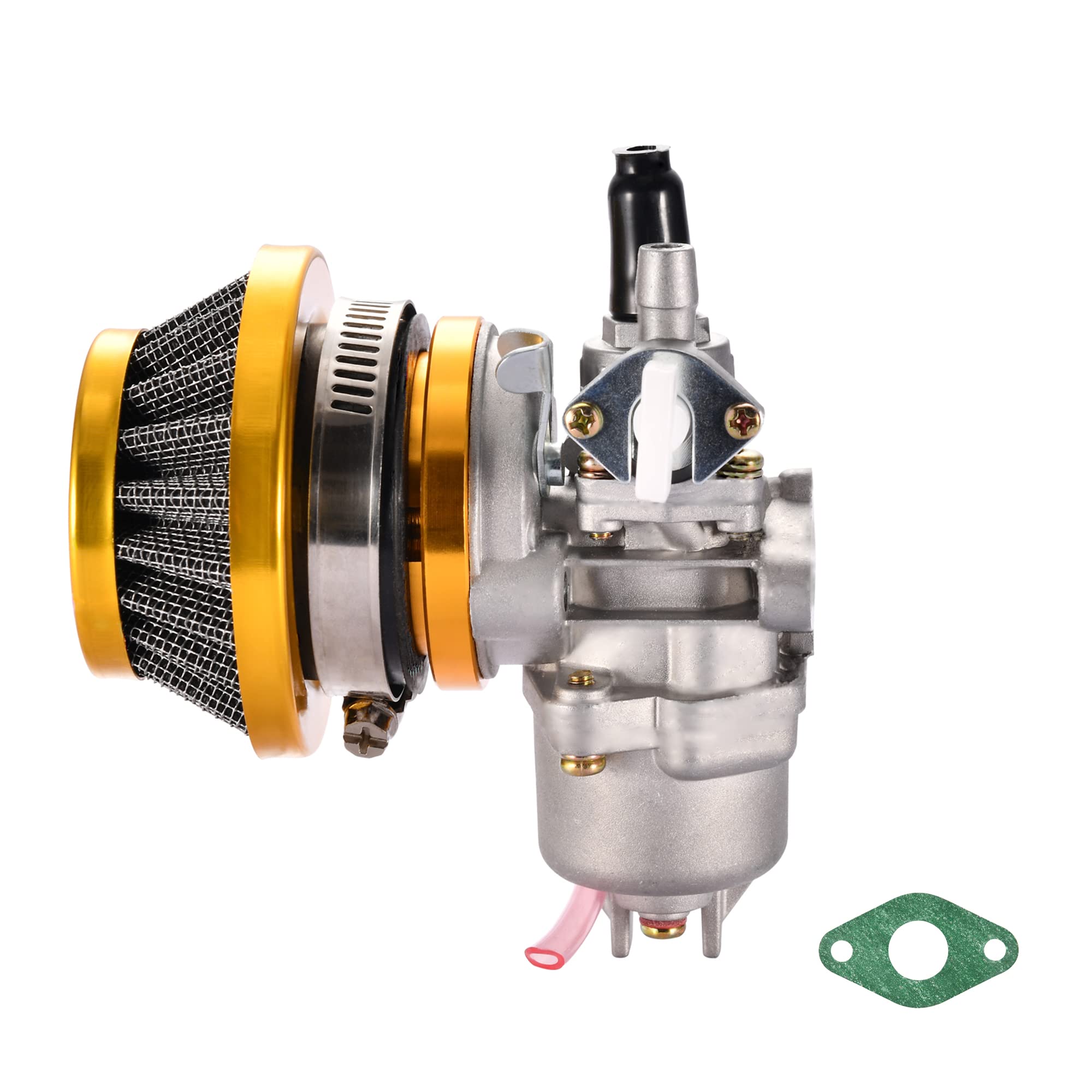 GOOFIT 44mm Motorcycle Air Filter Stack Carburetor Carb Replacement for 2 Stroke 43cc 47cc 49cc ATV Four wheel off road vehicle lawn mower Scooter Yellow