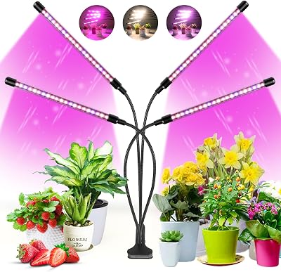 Wolezek Grow Lights 80 LED 4 Head Full Spectrum Plant Light with Clip