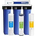 Whole House Water Filter System| ESSENTIAL | 3 Stage Water Purifier Whole Home, Top-Tier GAC, ACB Filters Produce Overachieving H2O, Significantly Reduces Chlorine & Sulfur Smell/Taste, Healtheir Skin