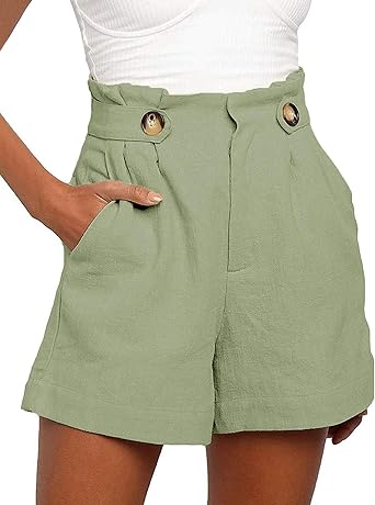 high waisted linen shorts