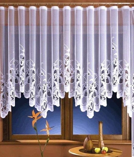 scarlett Jardiniere Net Curtain White Tulips Tape Top 120" wide x 59