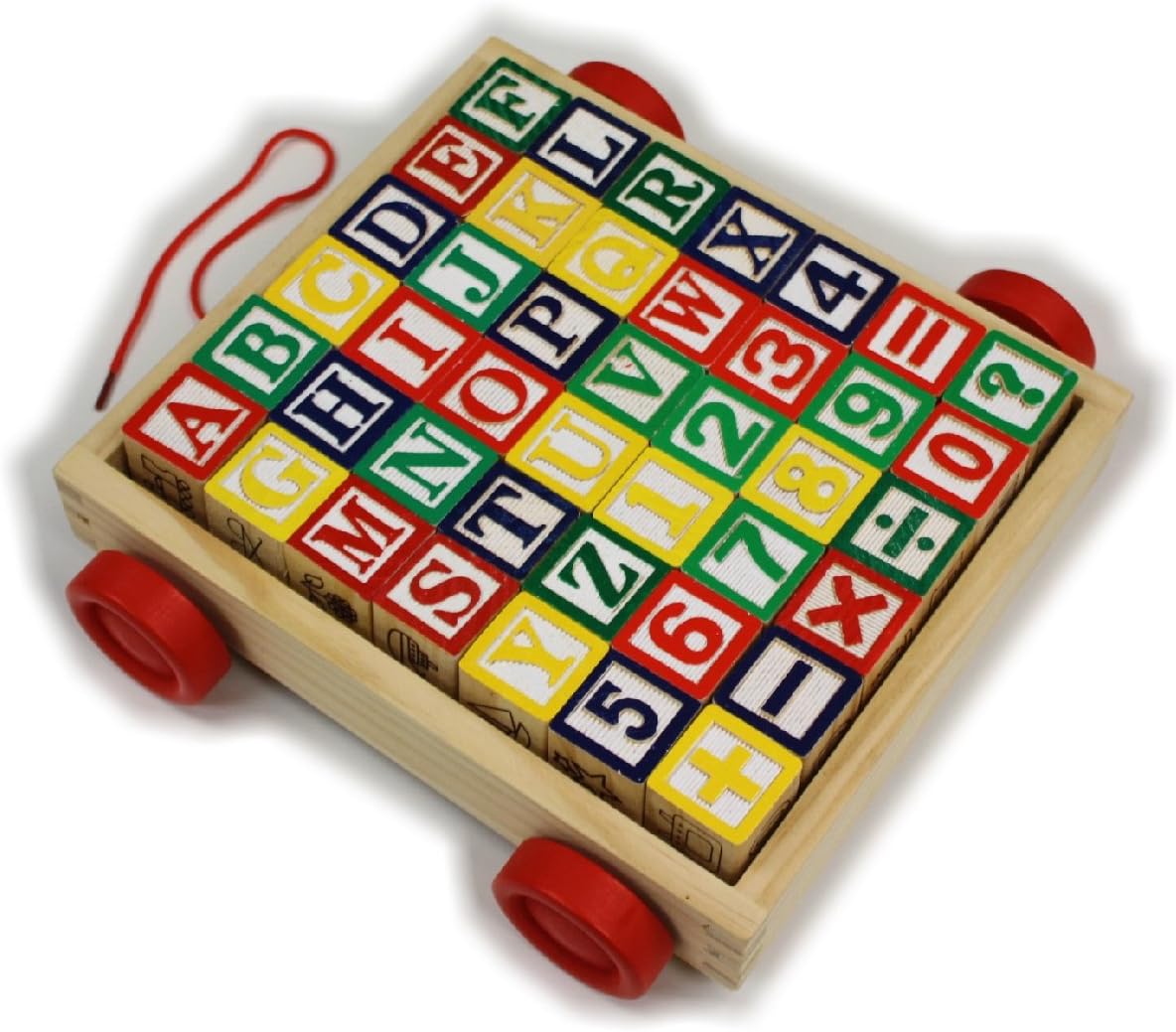 wooden blocks in wagon