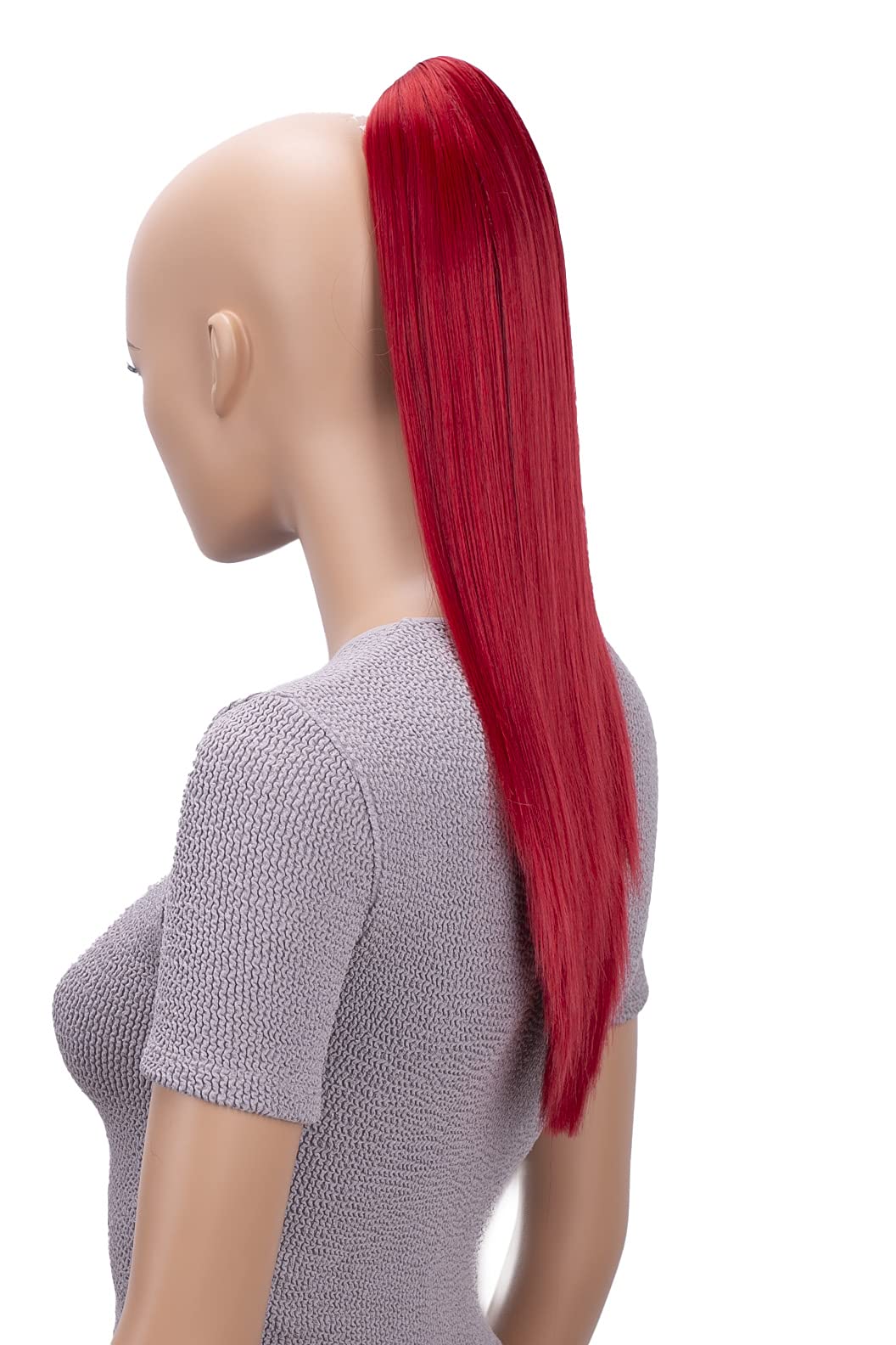 CAISHA 20" Hairpiece Ponytail Clip On Extensions With Butterfly Claw Straight Red H99 — image 1