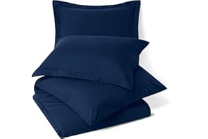 Singh's Textiles 800 TC 1PC Duvet Cover Eastern King 116 x 108 Inch Giza Cotton Zipper Closure, Navy Blue Solid