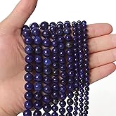 35pcs 10mm Natural Lapis Lazuli Gemstone Beads Energy Healing Crystal Round Loose Stone Beads for Jewelry Making, DIY Bracelets Necklaces