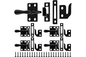 Hicarer 4 Pack Casement Window Lock 1-7/8 Inch Zinc Alloy Window Sash Lock Latch Replacement for Home Casement Windows (Matte Black)