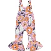 Ysfanwuxi Toddler Baby Girl Halloween Outfit Ghost Pumpkin Overalls Bell Bottom Jumpsuit Suspender Romper Pants Fall Clothes