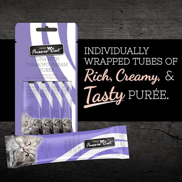 FUSSIE CAT TUNA THREADFIN PUREE,PURPLE