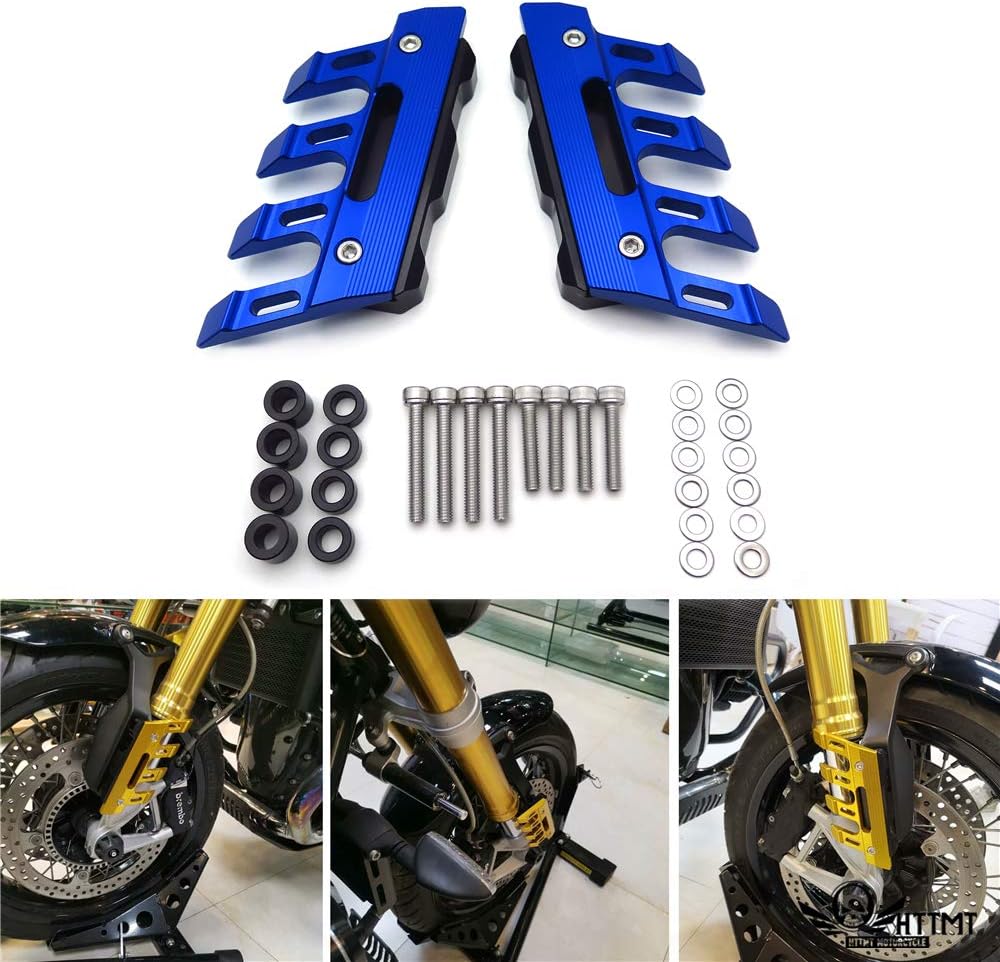 HongK- CNC Front Guard Crash Slider Protector Compatible With Yamaha MT09 MT10 T MAX530 X MAX300 Blue Kawasaki Z250 / Z750/ Z800 / Z900 / Z1000 / NINJA250 / VERSYS 650 / ZX10R (13-19)