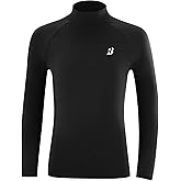 Roadbox Boys Girls Compression Shirts - Youth Long Sleeve Athletic Undershirt Mock Neck for Football Baseball Basketball