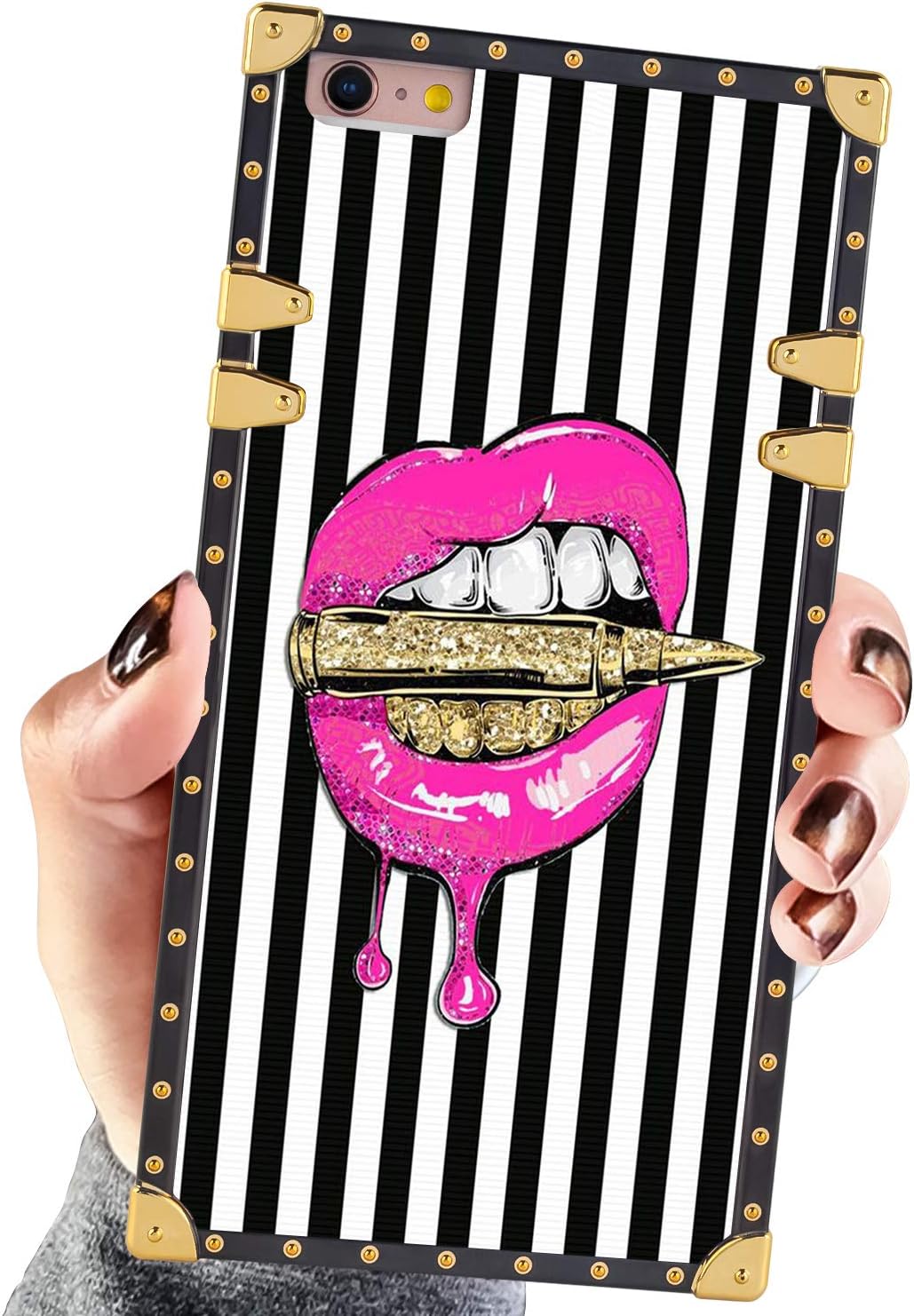 Amazon Com Square Case Compatible Iphone 6s Plus Iphone 6 Plus Case Pink Lips In Bullet Luxury Elegant Soft Shock Protection Case Cover Compatible Iphone 6 Plus 6s Plus 5 5 Inch