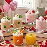 Reallnaive 6 Pcs St. Patrick's Day Icon Juice Glasses 14 oz 3D Shamrock Heart Easter Egg Double Old Fashioned Icon Cocktail Drinking Cup for Irish Holiday Easter Gift Women Home Decor