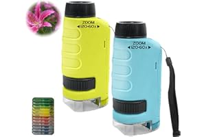NIMEDALA Miniscope Kids, Your Little Scientist Microscope for Kids, 2024 New Mini Scope for Lab & Jewelers Loupe, Cool Gadgets - Handheld Microscope for Kids (Blue & Yellow)