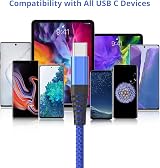 Ofuca USB C Charger Cable 3Pack 6FT USB A to C Fast Charging for Samsung Galaxy view 6