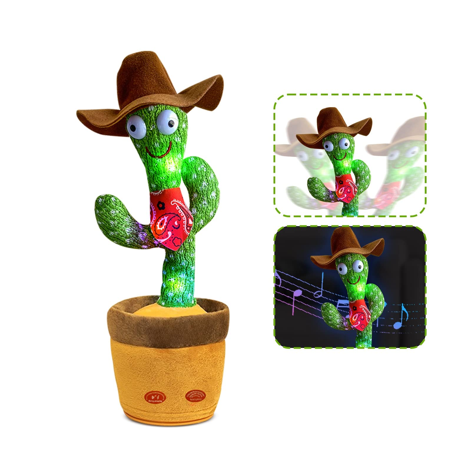 Photo 1 of **missing charger** Bighaki808 Dancing Cactus, Talking Cactus Toy, Repeats What You Say Electronic Dancing Toy with Lighting Recording Mimicking CactusToy, Electronic Plush Singing Baby Toy for Kids 