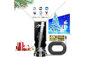 HIDB Indoor TV Antenna - Ultra HD 4K/1080p Digital TV Antennas for Local Channels, Enhanced Rabbit Ear Design with Smart Signal Booster, Works with All Smart TVs, Easy Setup, No Monthly Fees!