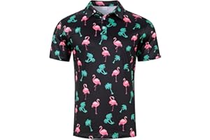 uideazone Men Polo Shirt Short Sleeve Dry Fit Moisture Wicking Hawaii Golf Shirt