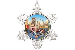 MADCOLITOTE Snowflake Ornaments Atlanta Downtown Cityscape Christmas Ornaments Georgia USA Travel Souvenir Hanging Christmas Decorations for Tree Keepsake Xmas Anniversary Holiday Birthday Gift 3 Inch