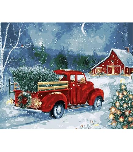 GTJEOI Kit De Pintura Por Números Navidad – Lienzo 20x20 Cm Con Acrílicos, Manualidad Fácil