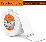 Fixmend 2 Rolls Bath Sealant Strip 126in Self-Adhesive PVC Tape White view 2