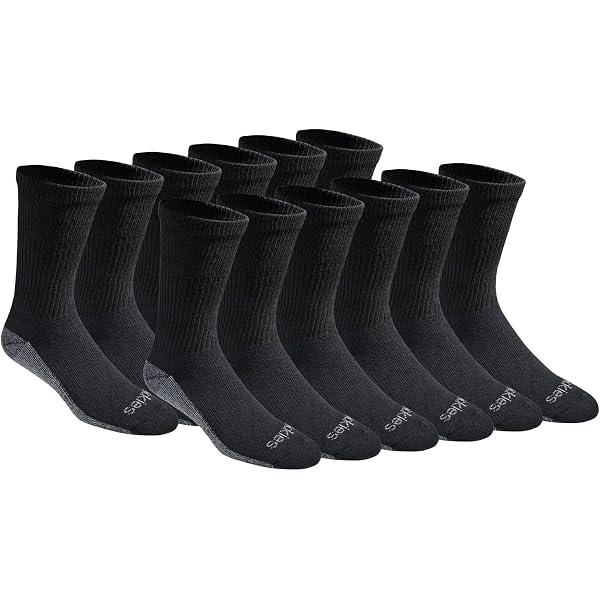 Dickies Men's 6-Pack Dri-Tech Comfort Quarter Socks, Black, Fits Shoe Sizes 6-12