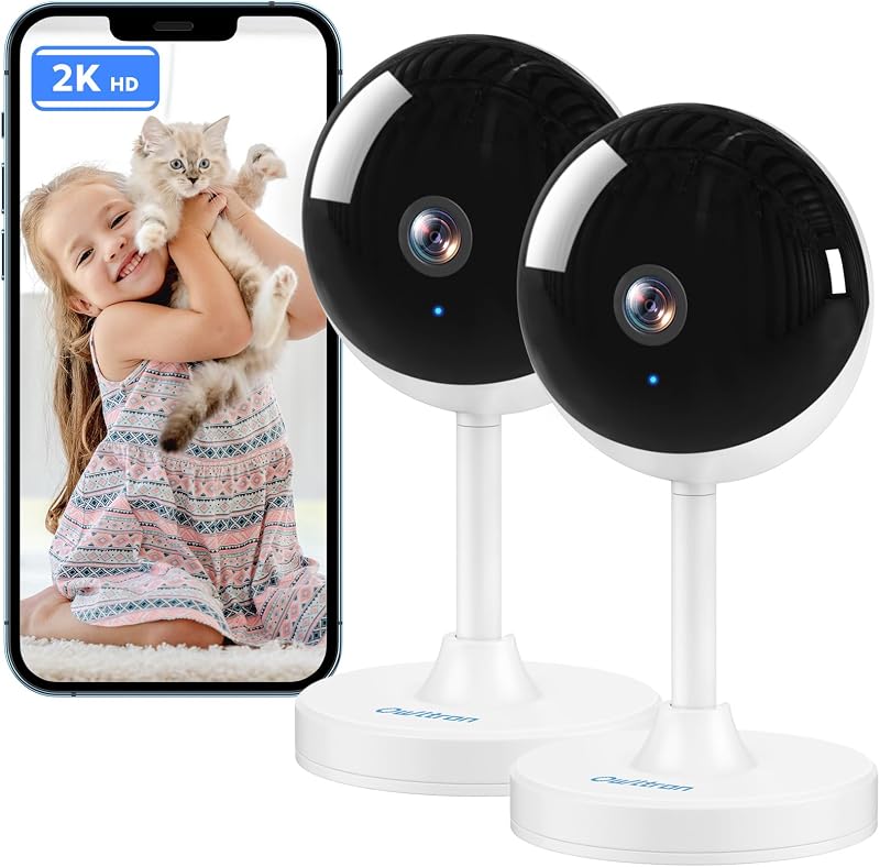 owltron 2K Indoor Camera 2 Pack Baby Elder Pet Motion Night Vision Alexa