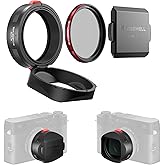 Freewell The Real Lens Hood - Hybrid CPL/Mist Filter, Flipable, Touchless Filter Operation for Fuji X100VI, X100V, X100 Series (Black)