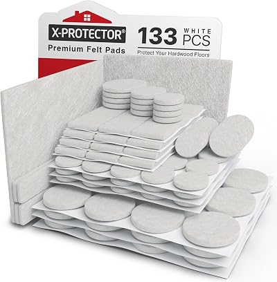 X-Protector 133 PCS Felt Furniture Pads Premium Floor Protectors Wood