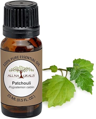 ALL NATURALS Patchouli Essential Oil 15ml 100% Pure for Massage, Cracking Nails, Skin, Mosquitos, Natural Woody, Earthy & Musky Perfume