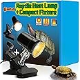 GeeKoit (2nd Gen) 50W Reptile Heat Lamp Turtle Lamp UVA UVB Bulb with Compact Fixture Basking Light Simulated Sunlight Heat Bulbs for Reptiles Amphibians Turtle Bearded Dragon Lizard Snake Chicken