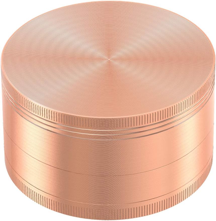FLYOME 3 Inch Large Herb Grinder for Kitchen Tools Kit, Zinc Alloy, Rose Gold