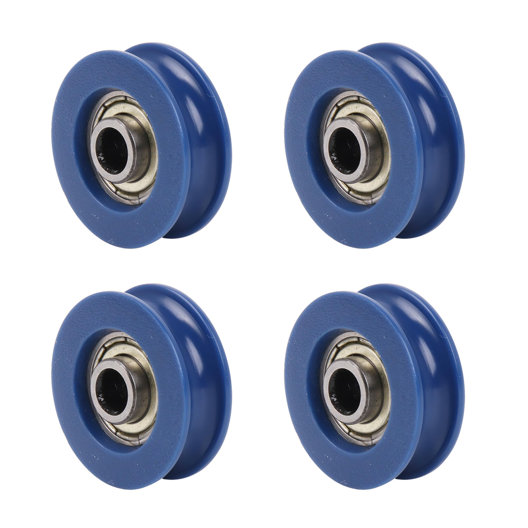 CNBTR 6mm Width 3mm Depth U-Groove Blue Plastic Bearing Guide Pulley Wheel for Max-Load 59kg Pack of 4