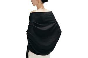 MaaMgic Women's Large Soft Feel Pashmina Shawls Wraps Light Winter Scarf,Black