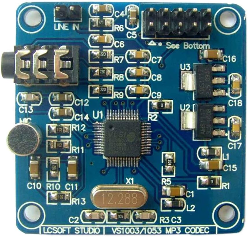 Kineca VS1053 MP3 12.228Mhz Crystal Oscillator Audio Decoding Module with Recording Function Demoboard Board